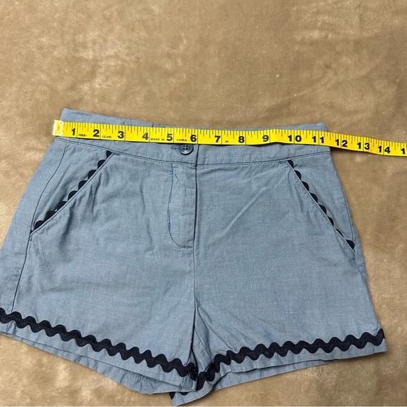 Janie and Jack Chambray Shorts Navy Blue Ric Rac Trim Size 7 - Picture 7 of 7